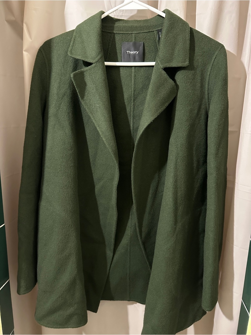 Theory Olive Green Open-Front Blazer